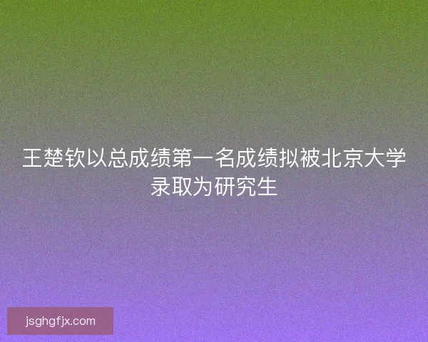 王楚钦以总成绩第一名成绩拟被北京大学录取为研究生 王楚钦以总成绩第一名成绩拟被北京大学录取为研究生