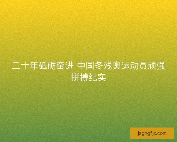 二十年砥砺奋进 中国冬残奥运动员顽强拼搏纪实